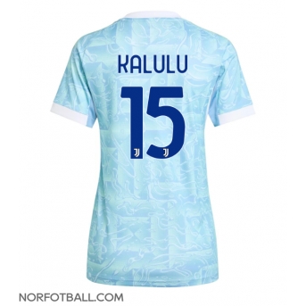 Billige Fotballdrakt Juventus Pierre Kalulu #15 Replika Bortedrakt Dame 2025-26 Kortermet